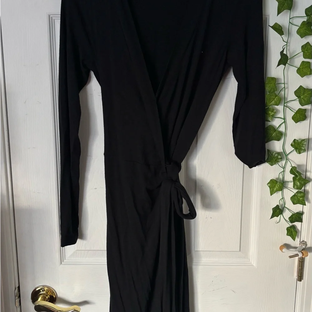 banana republic black wrap dress Long Sleeve collection:promo-ldw-2020 Glitter Black Lace Sequins Size:US 2
